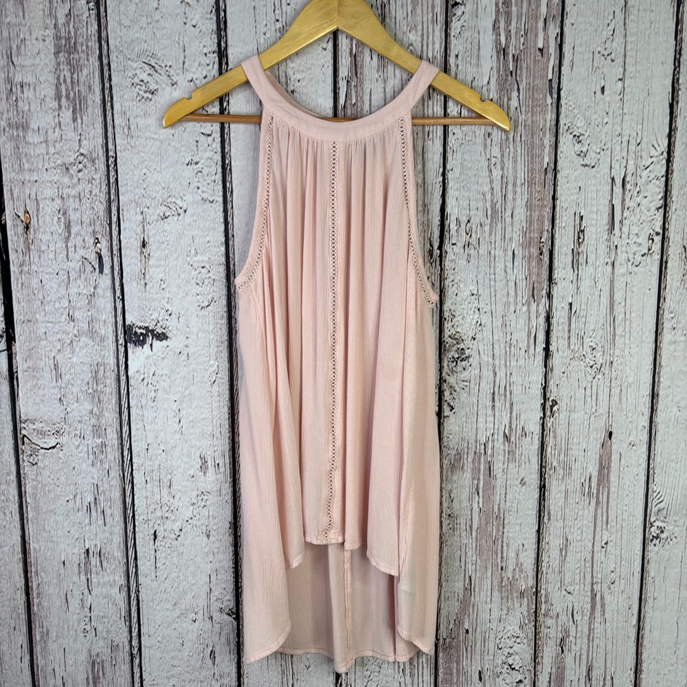 Torrid‎ 00X | M | 10 Gauze Goddess Neck Tank Peach Blush Hi-Lo Hem Lightweight